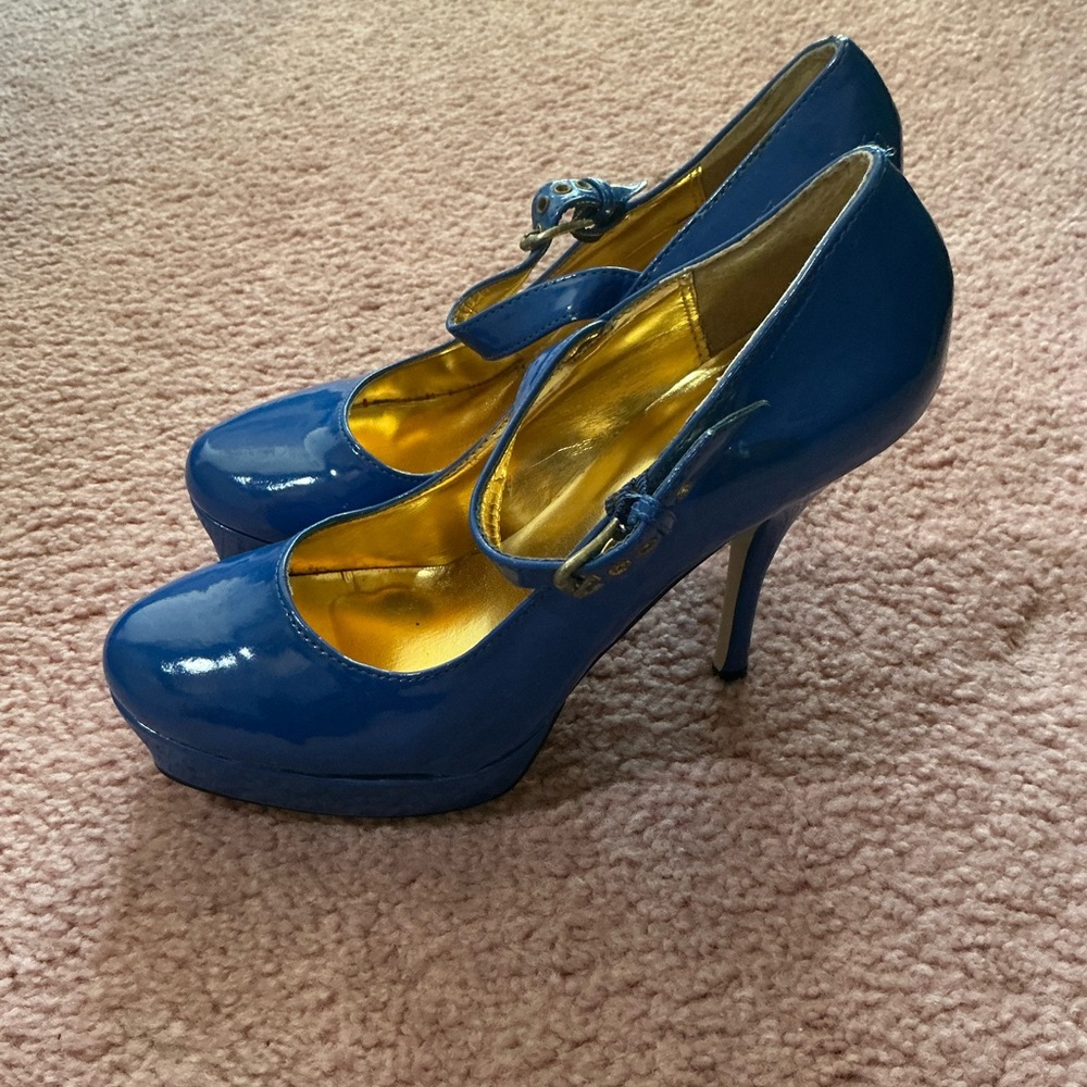 Women’s Size 8.5 Blue Mary Jane Dress / Office Heels